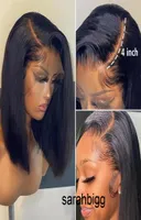 150 Densidade Bob Wig Lace Frente Frente Brasileiro Hair Wigs Para Mulheres Negras Pr￩ -Pedido Curto Natural 13x4 HD STELL FLOTAL FRONTAL 4393650