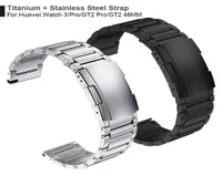 Titanium Steel fermoir STRAP pour Huawei Watch 3 Band GT 2 Pro GT2 Watchband for Honor MagicWatch2 46mm GS Pro Bracelet Bracelet H3236794
