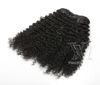 VMAE Peruvian Afro Kinky Curly Clip in Human Hair Extension 3A 3B 3C 4A 4B 4C Clip in 120g Natural Color8766721