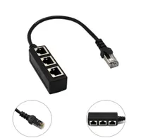 Ethernet RJ45 Cable Adapter Plug Extension Cord 1 Male to 3 Female Port for LAN Network2630335
