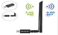 Adaptador Wi -Fi USB para PC 1200Mbps USB 30 Adaptador de rede sem fio WiFi Dongle com banda dupla 24GHz300MBPS5GHz8666Mbps High Gai2471897