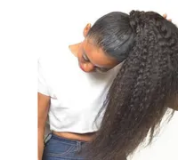8a Afro Kinky Straight Curl Ponytail Human Hair Extensions Natural Remy Remy CLIP HUMANO HUMANO em rabos de cavalo 100gram3681495