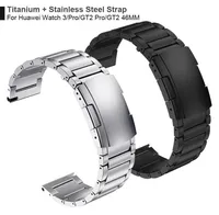 Titanium Steel fermoir STRAP pour Huawei Watch 3 Band GT 2 Pro GT2 Watchband for Honor MagicWatch2 46mm GS Pro Bracelet Bracelet H6954268