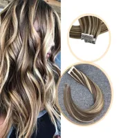 Remy Tape in Hair Extensions Brasil 100 Real Human Hair Weft Cinta invisible de doble cara 20pcs 1624inch9997099