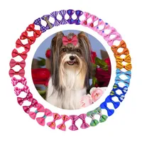 Dog Grooming Bows with Rubber Bands Dogs Topknot Cute Pet Hair Clips Pets Cat Little Flower Bow gifts 36 H1266x