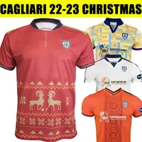 Cagliari 22/23 Kerstmis pre-match kit voetbalshirts 2022 2023 Simeone Nandez Home Away Dird Men Footbll shirt unifroms