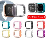 Soft Bling Diamond PC Uhr H￼lle f￼r Fitbit Vers 2 Uhren H￼lle Versa Lite Band wasserdichtes Uhrenschalen -Abdeckungsbildschirm Protektor 7977137