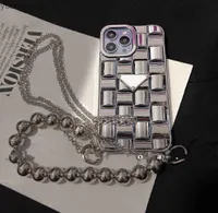 Voor iPhone Case Phone CoSes met Silver Bead Bracelet Crossbody Chain 12 13Promax 11 12Pro 11Pro XS XR X 7Plus 8p Cover Yucheng065227707