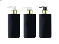 20st 500 ml svart lotion pump schampo flaskbehållare för kosmetisk förpackning Black PET med flytande tvål dispenserhigh qiantity3543114