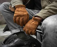 Men039S Frosted Genuine Leather Gloves Men 모터 사이클 모피 빈티지 브라운 소 가죽 가죽 N1948189와 함께 손가락 겨울 장갑을 타십시오.