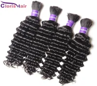 Top Deep Wave Braiding Human Hair Bulk For Micro Braid No Weft Cheap Unprocessed Deep Curly Peruvian Hair Weave Bundles In Bulk 3p6715759