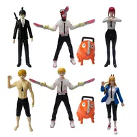 8st/Set Anime Chainsaw Man Action Figures PVC Model Overcome Evil Chainsaw Demon Dog Den andra version Collection Kid Gift Toy