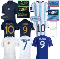 2022 2023 French Fra nce Mbappe Soccer Jerseys Maroc Argentina Angleterre Griezmann 22 23 Giroud Alvarez Maillot de Foot Equipe Kit Francia Football Shirt Training