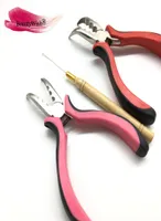 10st Curved Hair Extension Tång Micro Ring Pärlor Hårförlängningstång Loop Hook Curved Nose Tool Kit för I TIP2089805