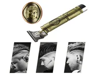4 Designer Scissor Digital Trimmers Rechargeble Electric Hair Clipper Golden Barber Shop Cordless 0mm T Blade Bald Outline f￶r ME6829902