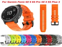 26 22 tiras de faixa de relógio de silicone de 20 mm para Garmin Fenix ​​6x 6 6s Pro 7x 7 EasyFit Wrist Fenix ​​5 5x 5s Plus SmartWatch Bracelet9098611