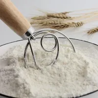 13inch Danish Whisk Dough Egg Beater Coil Agitator Tool Bread Flour Mixer Wooded Handle Baking Accessories Kitchen Gadgets CPA4482 bb1216