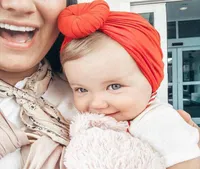 10pc女の赤ちゃんソリッドカラー丸い帽子ベブ新生ヘッドターバンフードノットキャップハットコットンソフトヘッドフープ幼児8287934