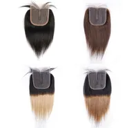 T del 4x1 spetsstängning rakt indiskt mänskligt hår naturlig färg mörkbrun 2 4 t1b27 honung blond t1b30 auburn ombre weft4657778
