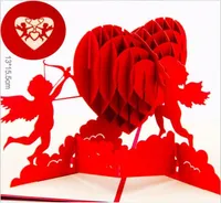 Love 3D Pop Up Cards Saint Valentin Gift Card postal avec des autocollants Enveloppe Invitation de mariage Cartes de voeux anniversaire pour son GB67168846