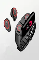 M1 Binaural Akıllı Bilezik Renk Ekran Kablosuz Bluetooth 50 Kulaklık 2in1 Adım Kalp Hızı Kan Basıncı İzleme Egzersizi6827428