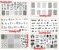 HQ 6Style Lo Go Brand Designs Nail Art Stamping Plate With Plastic Sheet Stamp Big XL Design Bildplattor ￖverf￶r Polska Prin6833800