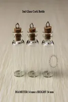 3ml Excellent Small Glass Bottles Vials With Metal Hook Decorative Corked Glass Test tube Bottle With Cork Stopper 50pcs2649593