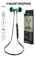 XT11 Bluetooth 헤드폰 자기 무선 실행 스포츠 이어폰 헤드셋 BT 42 스마트 폰용 마이크 이어 버드 8982338