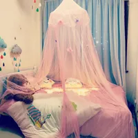 Tenten en schuilplaatsen kinderen muggen net ins ins prinsess dome plafond bed gordijn tent ondersteuning gratis installatie vouwbaar