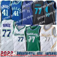 Basketbal jerseys Luka Basketball Jersey 77 Doncic Dirk 41 Nowitzki Maverick Giannis 34 Antetokounmpo Ray Retro Allen 2022