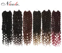 Nicole Hair Crochet Goddess Locs Hair Extensions Faux Locs Curly Crochet Braids Ombre Kanekalon Braiding Hair Hair Blops6984731