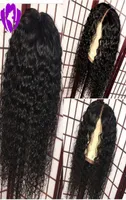 Middle Part Loose Curly Synthetic Spets Front Wigs 150 Density Africa American Women Brazilian Full Lace Front Wig Pre Plocked Hai9132171