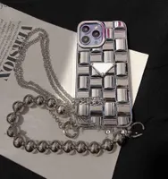 Voor iPhone Case Phone CoSes met Silver Bead Bracelet Crossbody Chain 12 13Promax 11 12Pro 11Pro XS XR X 7Plus 8p Cover Yucheng066148378