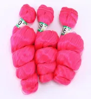 3 Pcslot Loose Wave Hair Weaving Pink Hair Weave 16quot20quot Heat Resistant Synthetic Hair Extensions Bundles 70gPcs 220219174885