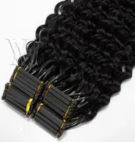 Afro Kinky Curly Straight Deep Water Yaki 4A 4B 4C Cuticle Aligned Virgin 6D Pre Bonded Brazilian Indian Human Hair Extensions9995242