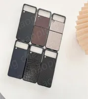 F￶r Samsung Galaxy Z Flip 3 Case Pu Bumper Slim Antiknock Luxury Brown Black Flower Phone Falls For Samsung Z Flip 3 Z Flip3 Zfli7005660
