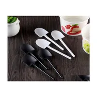 Ice Cream Tools Disposable Potted Pure Black White Scoop Shovel Small Flower Pot Spoon Sn310 Drop Delivery Home Garden Kitchen Dining Dhuc8