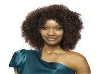 None Lace Full Machine made human Hair wigs Short Bobr Capless Afro Kinky Curly 4Color Black Women Top quality6922005