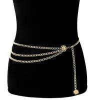 Cinturones de cintura femenina aleaci￳n de girasol ronda redonda pandent national styly cadena de carrocer￭a al por mayor europeo y americano