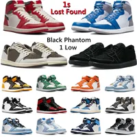 OG Black Phantom 1 Basketball Shoes Jumpman 1s low Reverse Mocha Lost Found Starfish Chicago Bred Patent Hyper Royal Mens Trainer Sport Sneakers