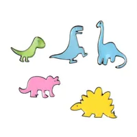 Piny broszki z kreskówek Dinosaur Family Zestaw 5pcs Enamel Colorf Faint Odznaki dla Boyls Alloy Lapel Pin Dżinsowa koszula Modna biżuteria GIF DH32W