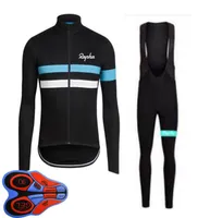 Springautum Rapha Team Mens Cycling Jersey Set Shirts ￠ manches longues Pantalon Bib Pantal