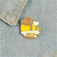 Pins Broches Creative Linte Little Wasp Cartoon Bee Eagle Personalidad Carta de la personalidad Beehaw Pins Broche de aleaci￳n para ni￱as Camisa de mezclilla Dh3fk