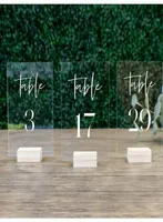 Party Decoration Wedding Table Numbers With Holders Acrylic Calligraphy SignageWood Number Wood Stand8250591