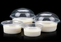 100 Set Disposable Pudding Cup Plastic sauce cups lid jelly Bowl Dessert yogurt small mini box home party Wedding 45810oz8521599