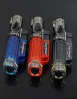 high quality Refillable Butane Gas Windproof Triple Torch lighter Blue Flame Cigar Cigarette Lighters DHL 3548225