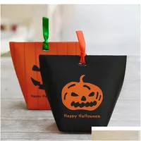 Caixas de embrulho de presente Halloween Orange Terror Human Head Packing Candy Box Bag Portable Mini Number Paper PouchFactory Direct Selling 0 35 DHLQB