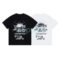 디자이너 패션 브랜드 Mens T 셔츠 럭셔리 스타 스카이 레터 인쇄 라운드 넥 슬리브 여름 느슨한 티셔츠 탑 블랙 화이트