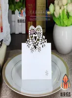 Fashion white Seat Name Cards Laser Cut for Wedding Party Decoration Multi color Love heart shape wedding table card seat card6895486