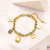 18 тыс. Золото -покрытые сети браслеты роскошные дизайнеры брендов буквы